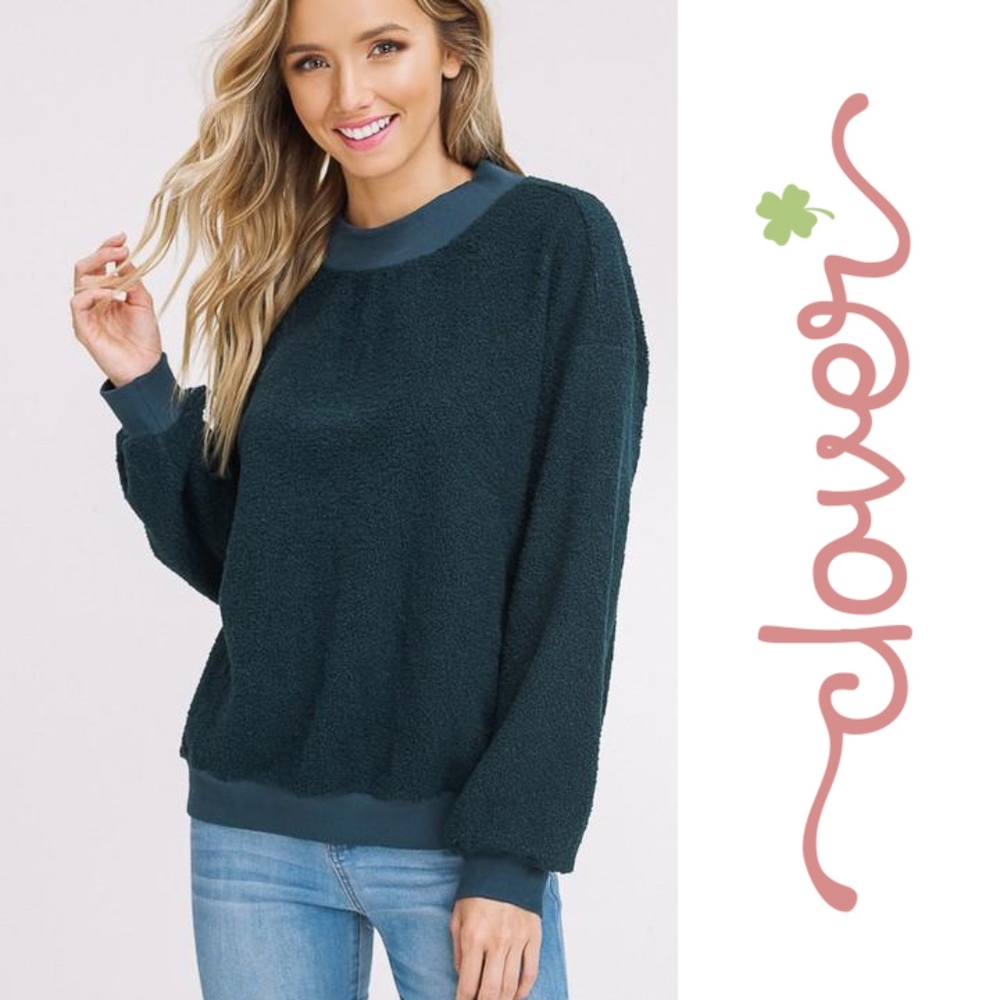 Faux Shearling Sweatshirt